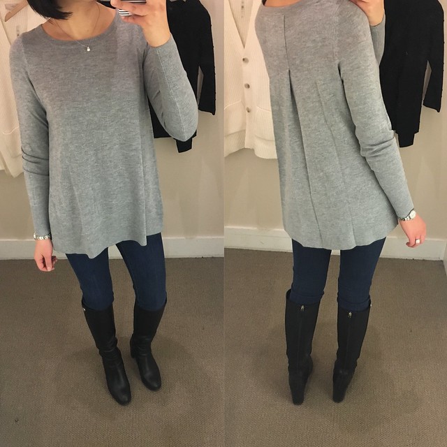  LOFT Back Pleat Sweater, size XS regular 