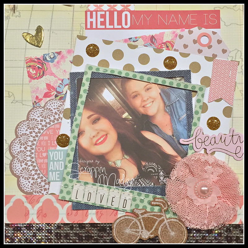 Hello My Name is bling closeup layout