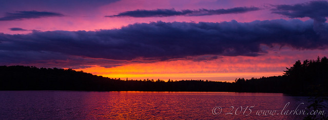 Sunset Pano, Pincher Lake, Algonquin Provincial Park, Ontario, Canada June 2015