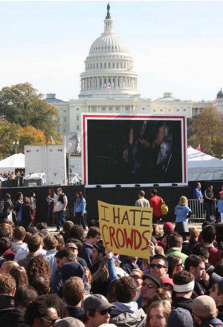 Witty & funny protest signs #6: I Hate Crowds