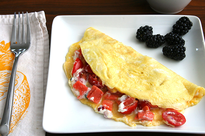lox goat cheese omelets 4