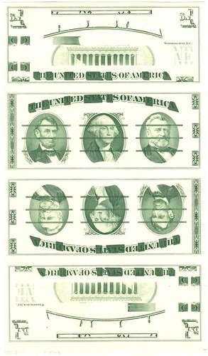 U.S. Giori Test Banknote Uncut Sheet