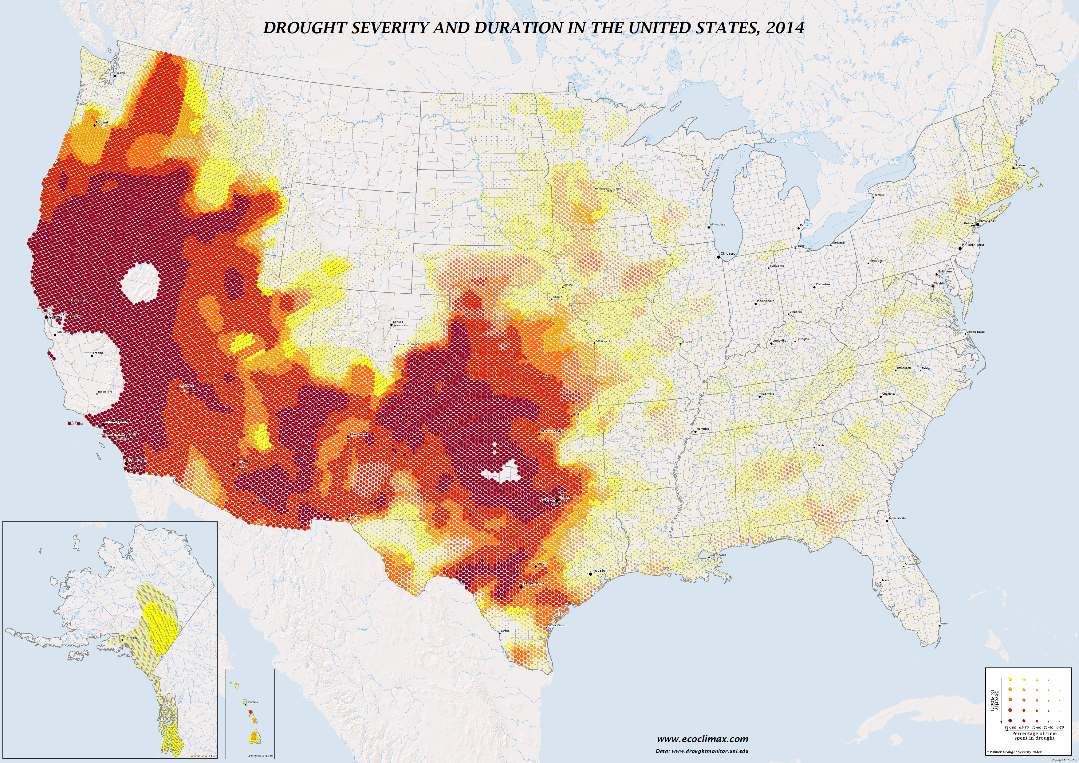Drought severity & duration in the U.S, 2014