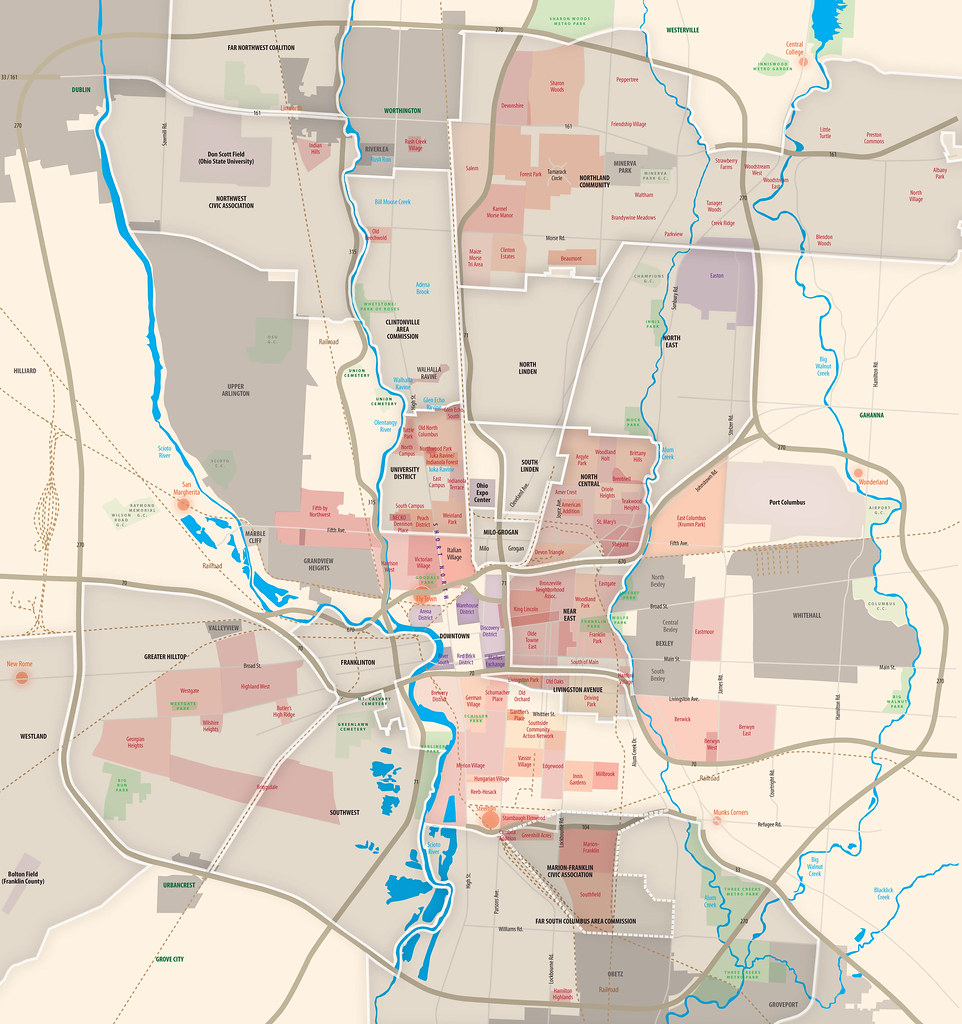 Columbus, Ohio: Neighborhoods map | Map updated January 7, 2â€¦ | Flickr