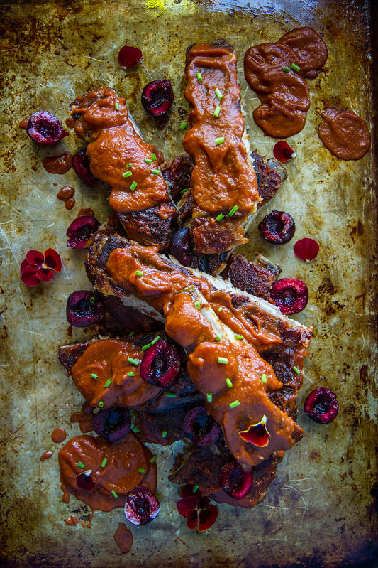 Ribs with Cherry Jalapeno BBQ Sauce