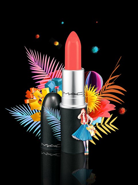 Mixed Media MAC Lipstick Ad Featuring 3D Paper Models - Lisa Lloyd