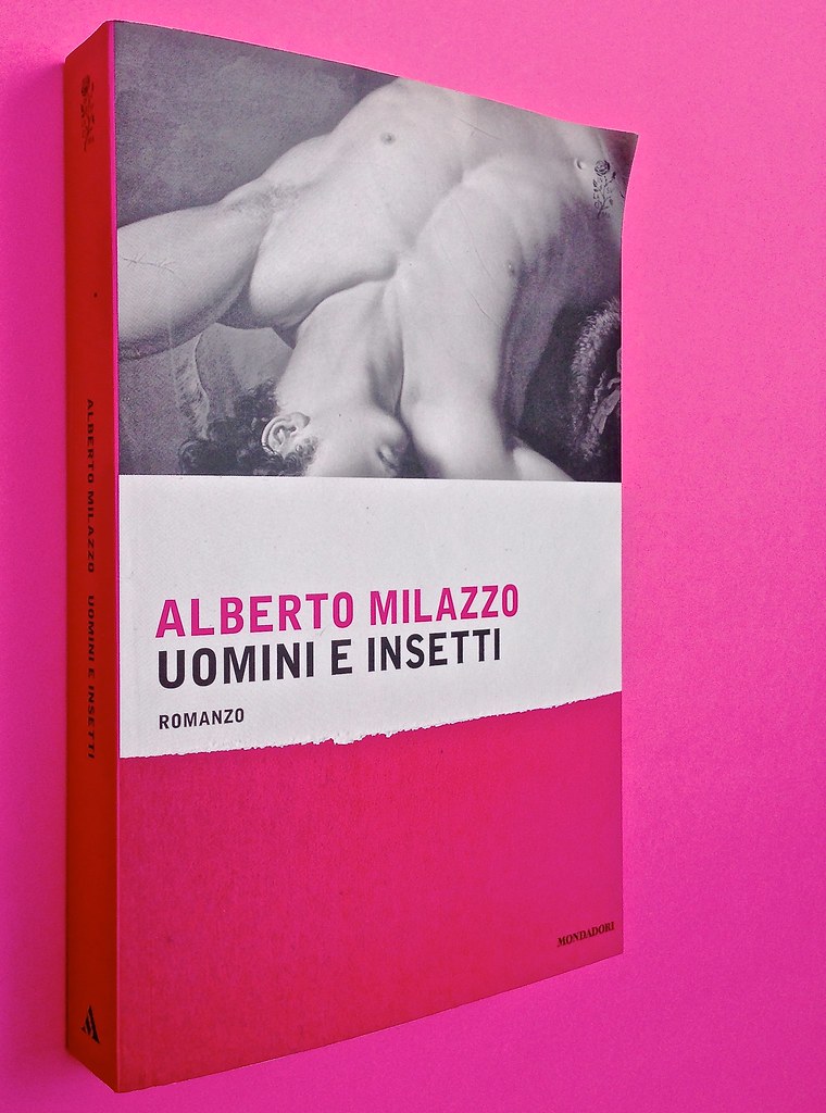 Alberto Milazzo, Uomini e insetti. Mondadori 2015. Art director Giacomo Callo; graphic designer Andrea Geremia. Dorso, copertina (part.), 1