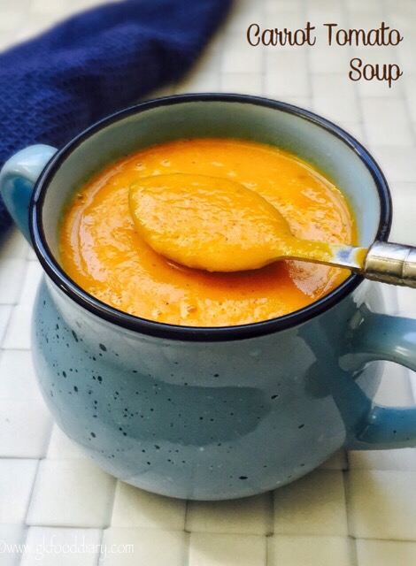 Carrot Tomato Soup Recipe for Babies, Toddlers and Kids