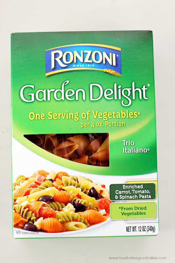 A box of Ronzoni Garden Delight.