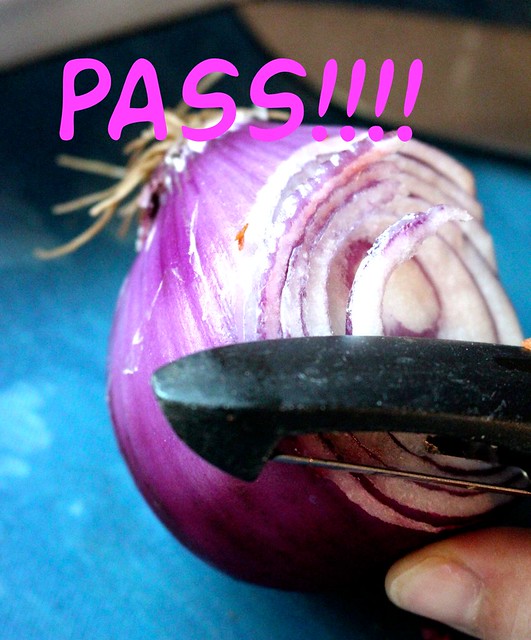 Pin: Pass or Fail? Peeler thinly slicing onions