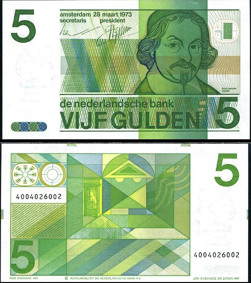 5 guldenov Holandsko 1973, Pick 95