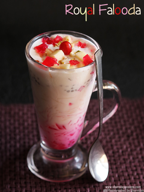 Royal Falooda Recipe, How To Make Royal Falooda Recipe - Sharmis Passions