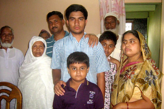 Fourth Ranker of HS Examinations 2015 Aminul Islam with his family.