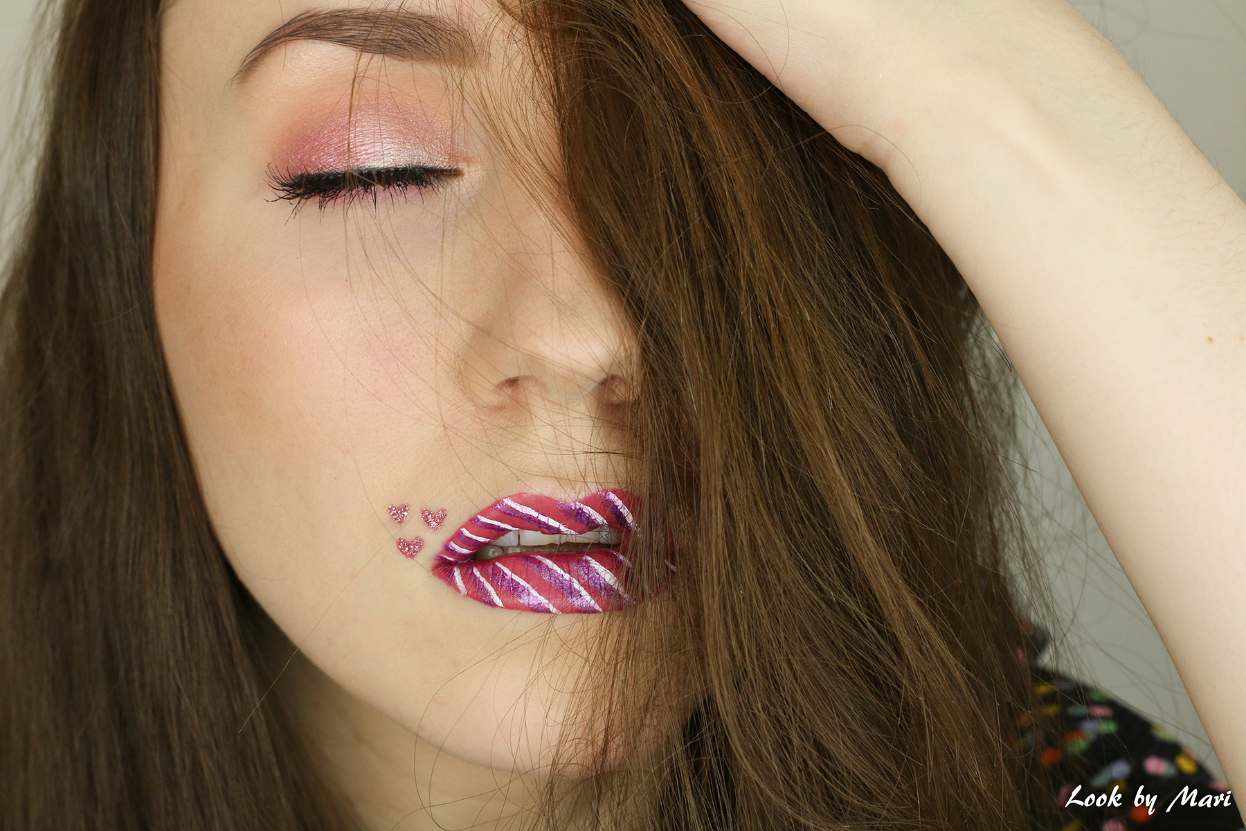2 valentine's day makeup ideas tutorial look makeup pink bold artistic lilac lips nyx cosmic metals asteroid aura swatch