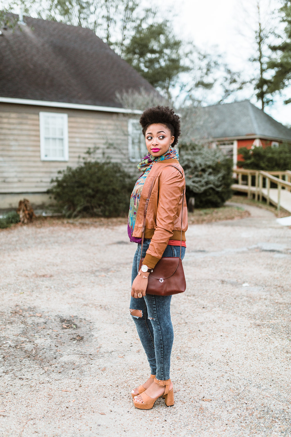 how to wear a brown leather jacket, the beauty beau