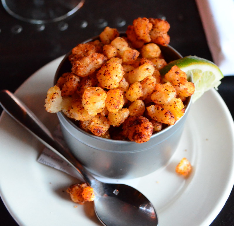 Fried Hominy with Chili and Lime