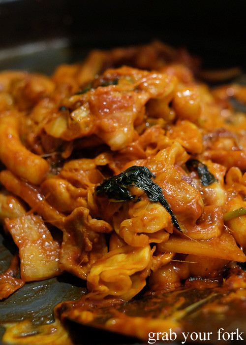 Dakgalbi spicy chicken bbq at PR Korean Restaurant, Lidcombe