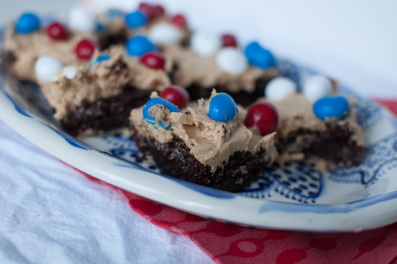 Patriotic Peanut Butter Frosted Brownies 4
