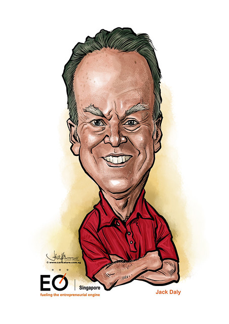 Jack Daly digital caricature for EO Singapore