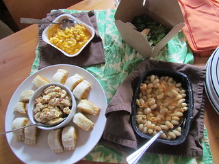 Mac and cheese part - Amy's, Candle Cafe, Harbour Creek Farm's Studel, Plum's Mac and Yeese, Kale Salad from Wholefoods