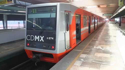 Mexico City Metro NM-73A/73B series(Renovated) in Ermita station, Mexico City, Mexico /Jan 27, 2017