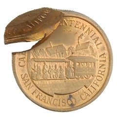 Mis-struck San Francisco Centennial medal obverse