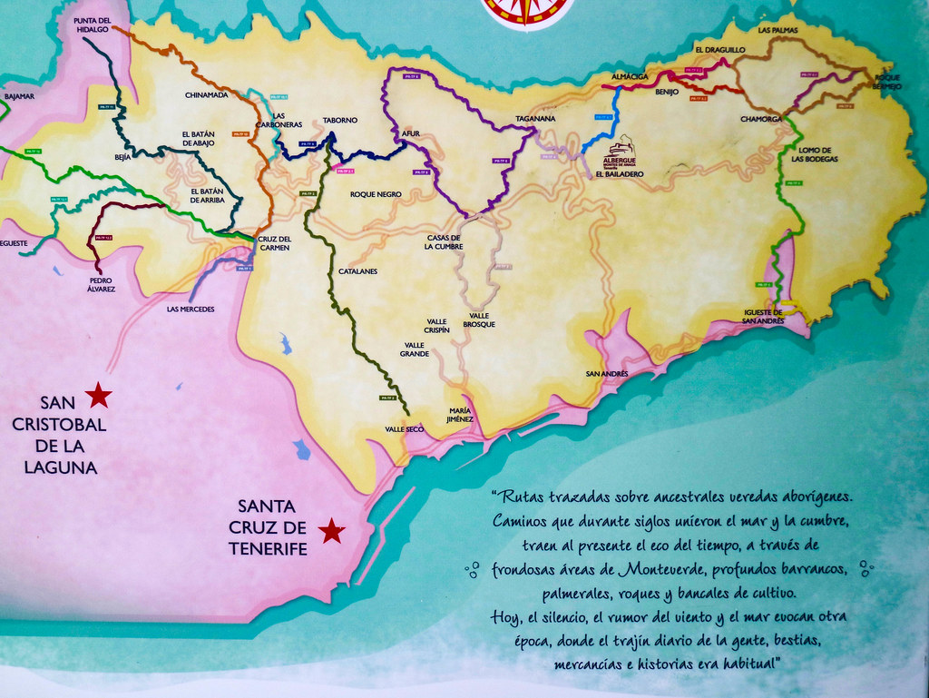 Mapa rutas Anaga Tenerife