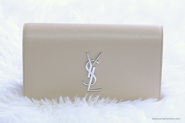 Ysl monogram leather online clutch