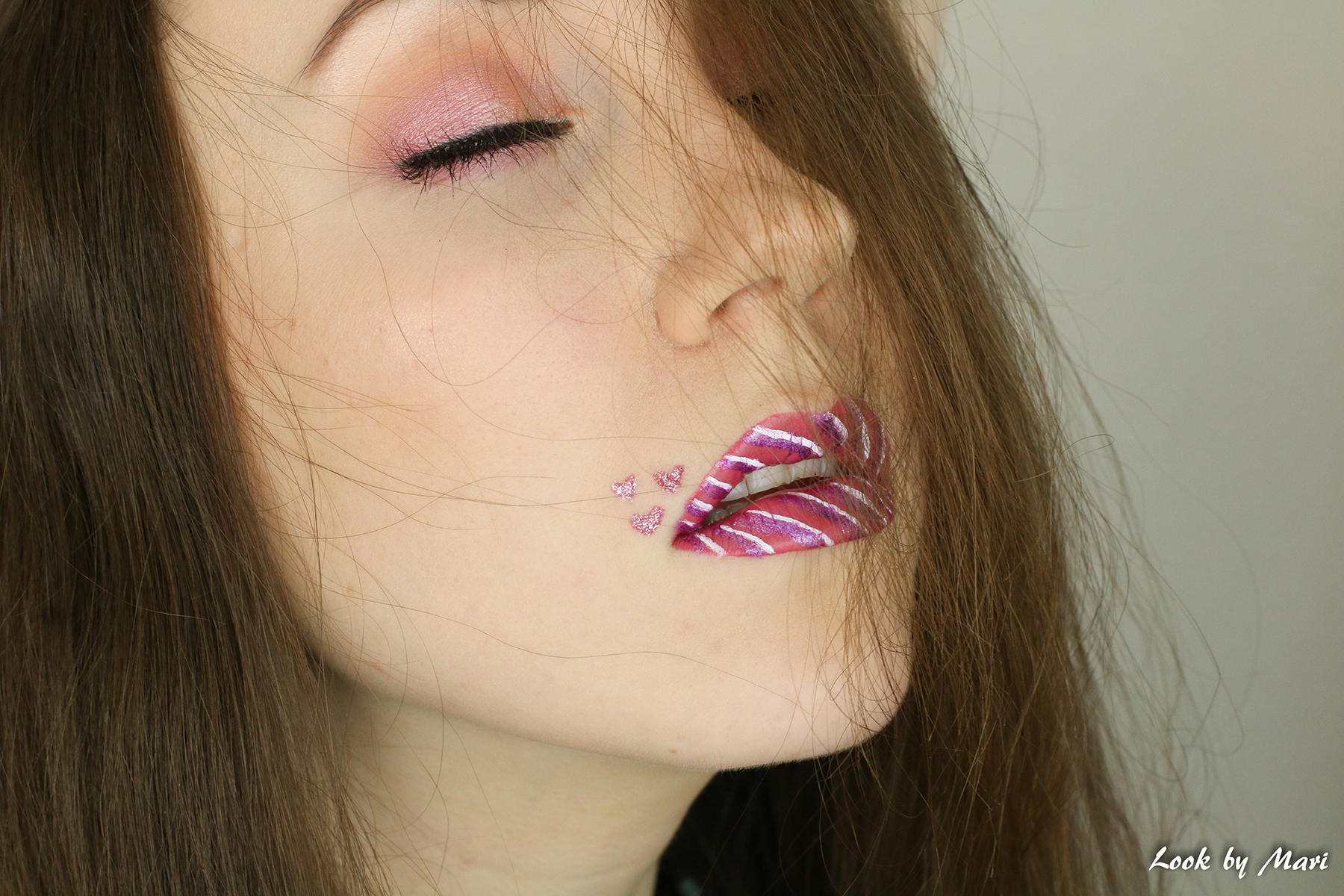 1 lip art valentine's day pink lilac lips nyx face & body glitter 02 rose review kokemuksia