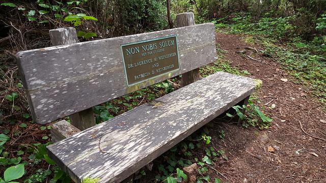 Lovely bench for resting... inscribed NON NOBIS SOLUM - Not For Us Alone - how true!