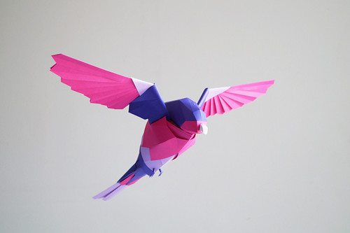 Magenta Rosella Paper Sculpture by Marine Coutroutsios