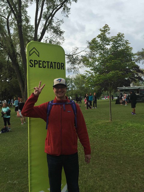 Dan and the spectator sign.