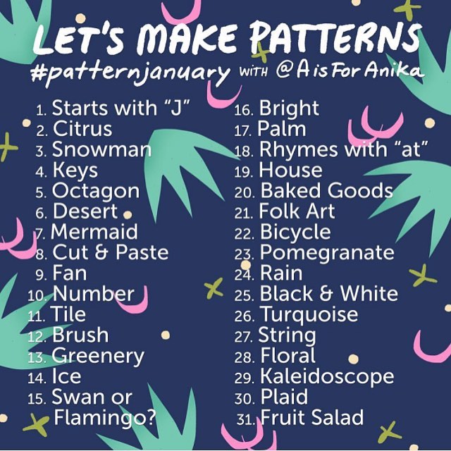 I'm gonna try and attempt #patternjanuary #letsmakepatterns. I had such a fun time last year, you should play along too!