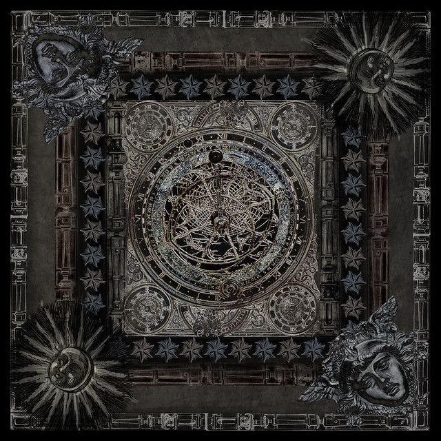 Scarf design - dark astrolabe