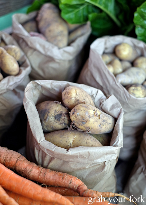 Pink fir potatoes by Provenance Growers at the Salamanca Market in Hobart