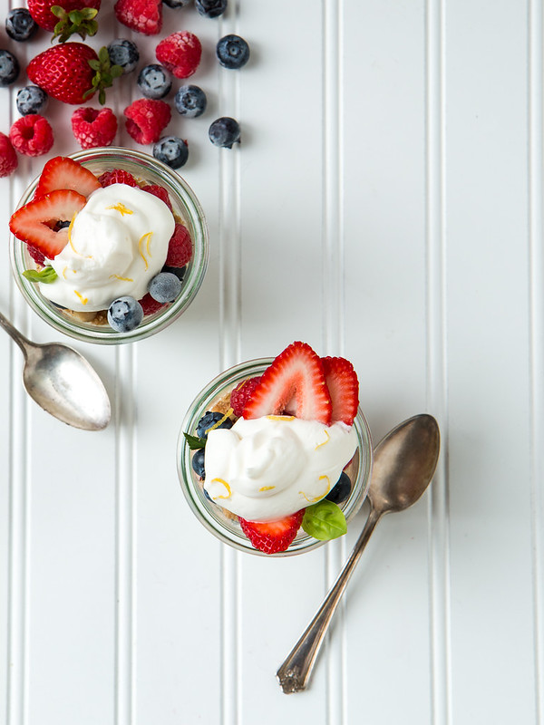 Summer Berry Parfaits with Almond Crumble and Whipped Mascarpone
