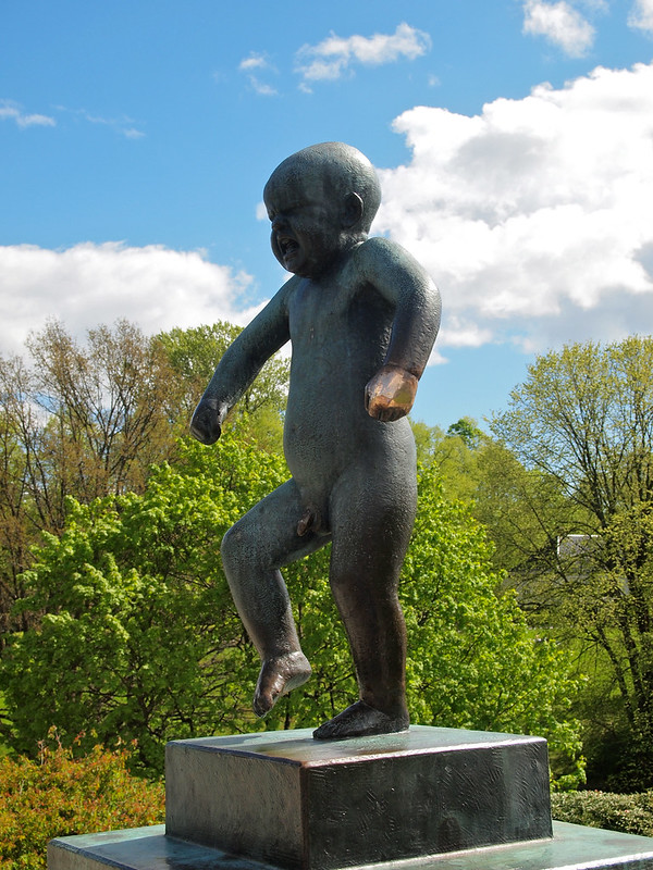 Angy baby at The Vigeland Park in Oslo, Norway