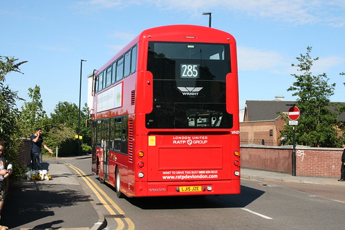 Rear of London United VH29 on Route 285, Feltham Station