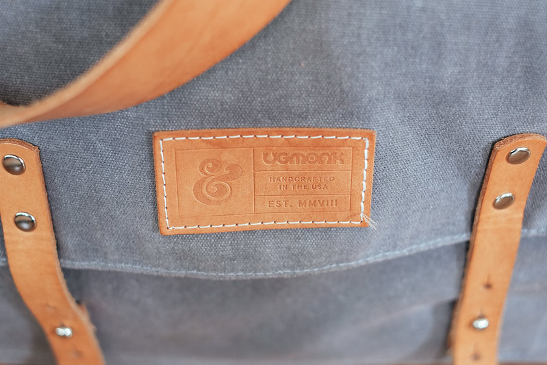 Ugmonk Messenger Bag leather patch and stitching