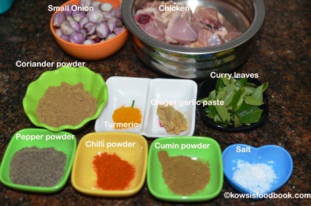 ingredients for chicken chukka