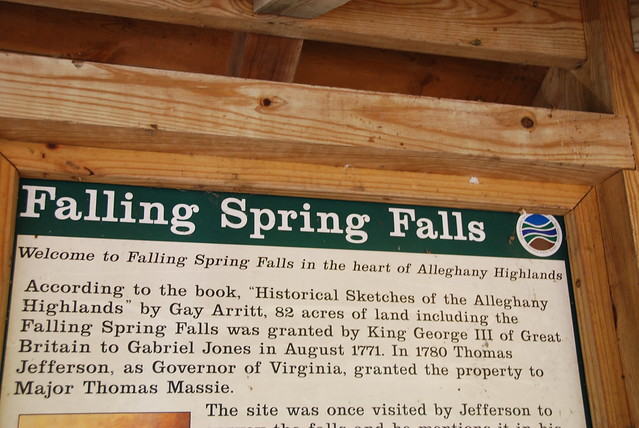Falling Spring Falls was once owned by King George III of Great Britain
