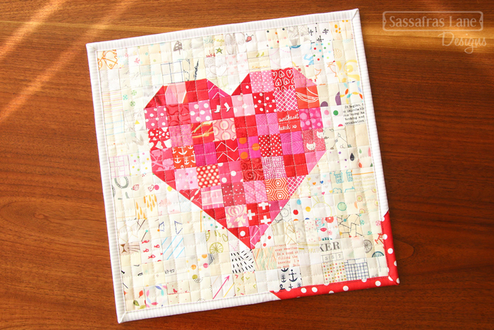Free Patchwork Heart Mini Quilt Pattern