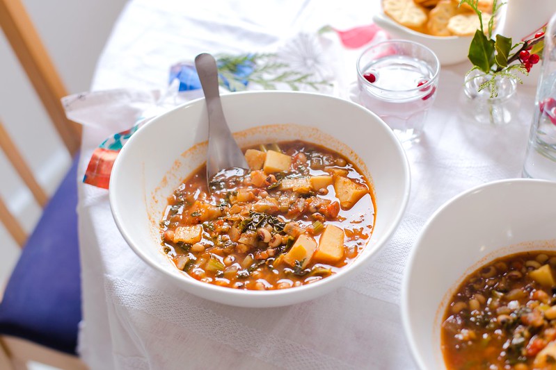 Black-Eyed Peas, Sweet Potato and Kale Soup