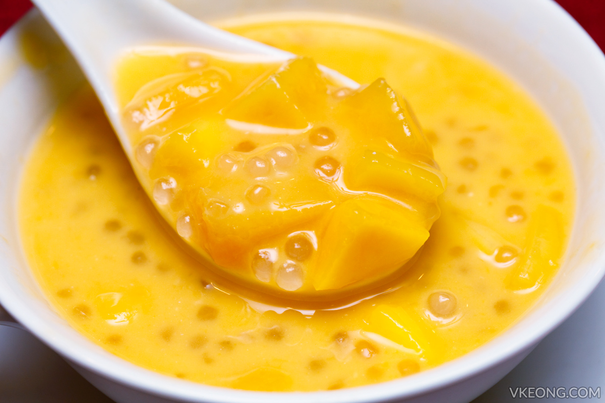 Chilled Cream of Sago with Mango and Pomelo