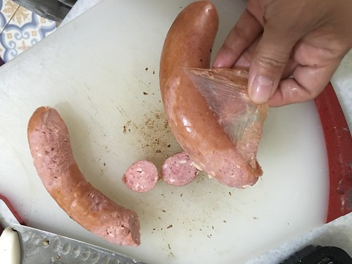 removing sausage skin