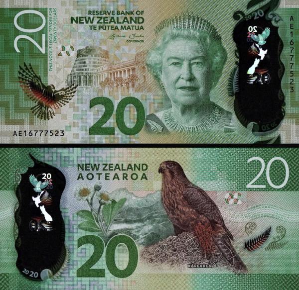 20 novozélandských dolárov Nový Zéland 2016, polymer