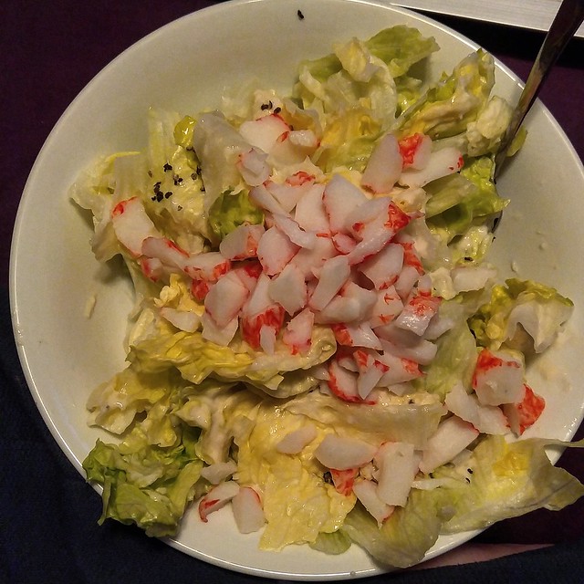 Chopped Crab over Mixed Lettuce with a Caesar Vinaigrette