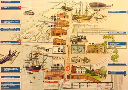 Portsmouth Harbort歷史碼頭區平面圖。攝影：王俊秀。