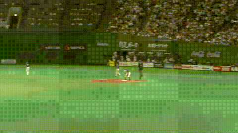 大野奨太捕手の肘が、埼玉西武ライオンズ脇谷亮太選手のみぞおち付近に刺さり、脇谷亮太選手は一時動けない状態に。その後脇谷亮太選手は、肩を抱えられながら帰っていくこととなった。