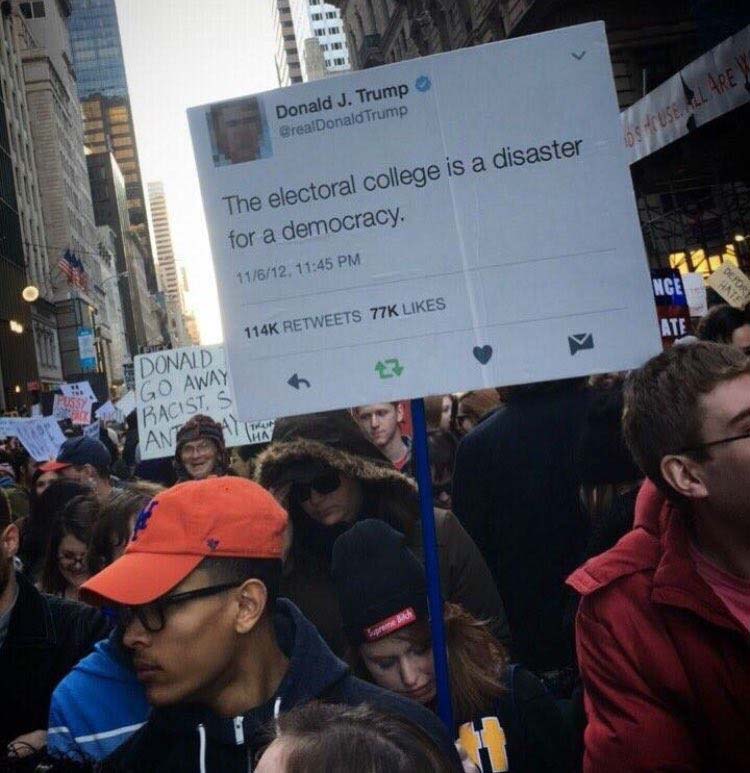 Witty & funny protest signs #2: Trump's Tweet